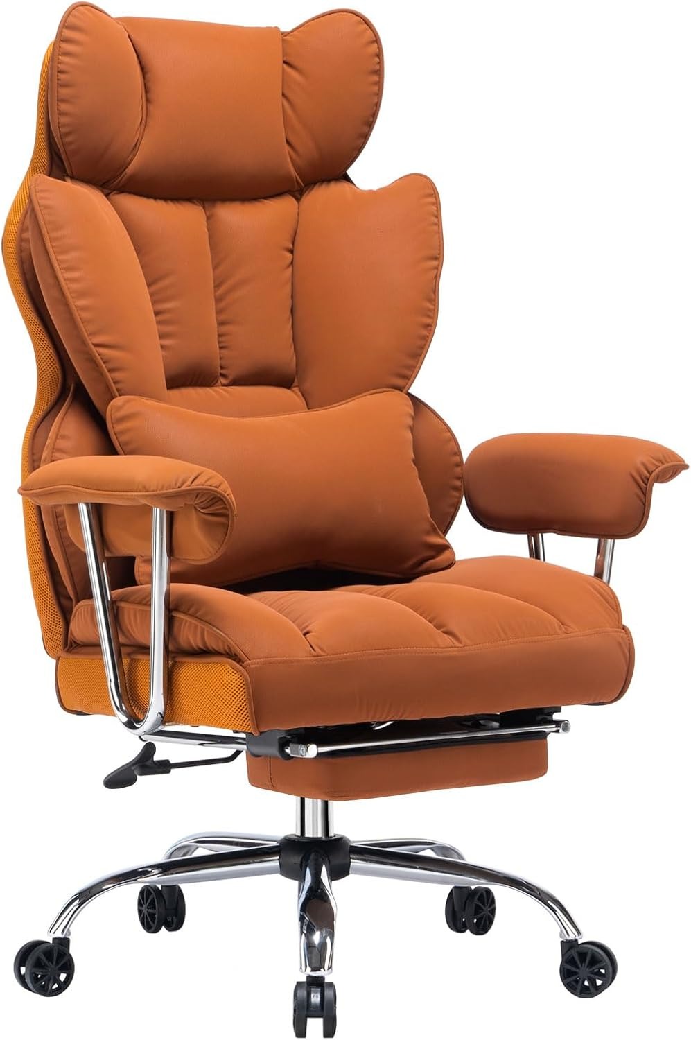 🔥Warehouse Clearance✨💺PU Leather Computer Chair, Executive Office Chair with Leg Rest and Lumbar Support🪑