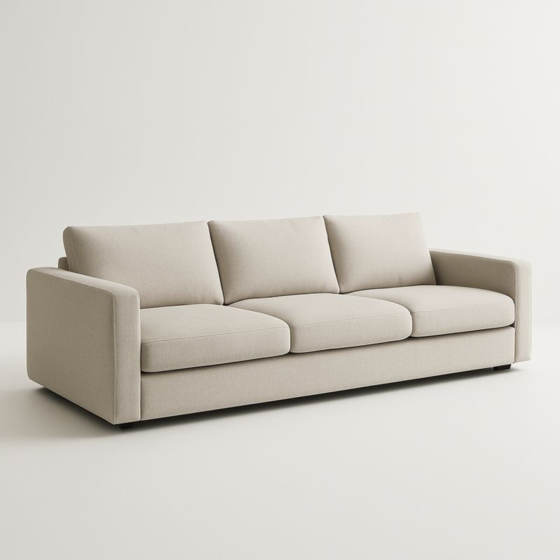 Canapé en tissu trois places Beige