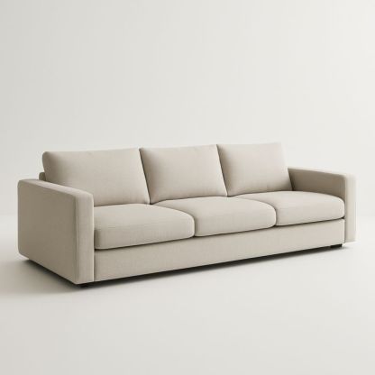 Canapé en tissu trois places Beige