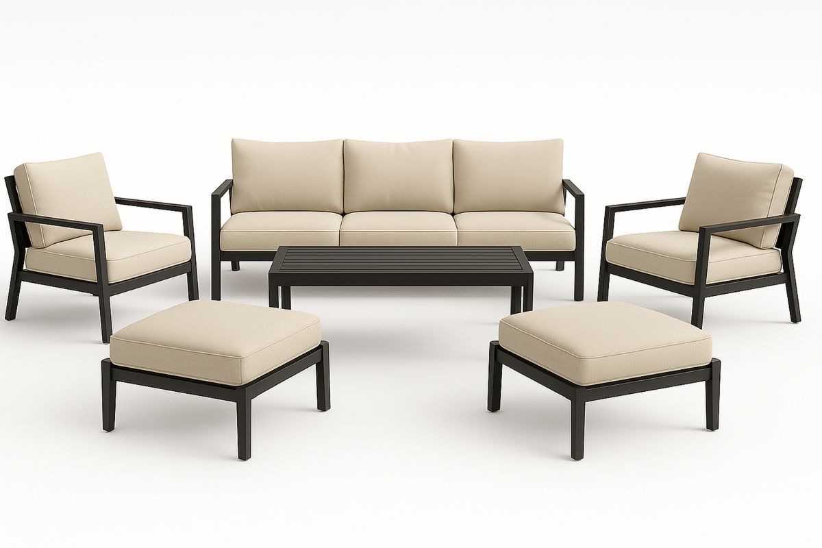 Aluminium Outdoor Furniture Set with Beige Cushions