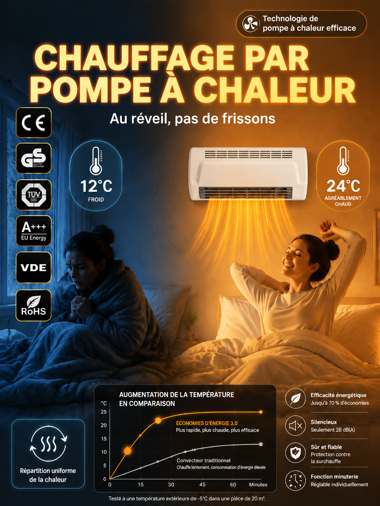 Climatiseur mural domestique 3.0 économe en énergie, chaud et froid🥵 Dites adieu aux factures d'électricité exorbitantes et à la chaleur étouffante ! 