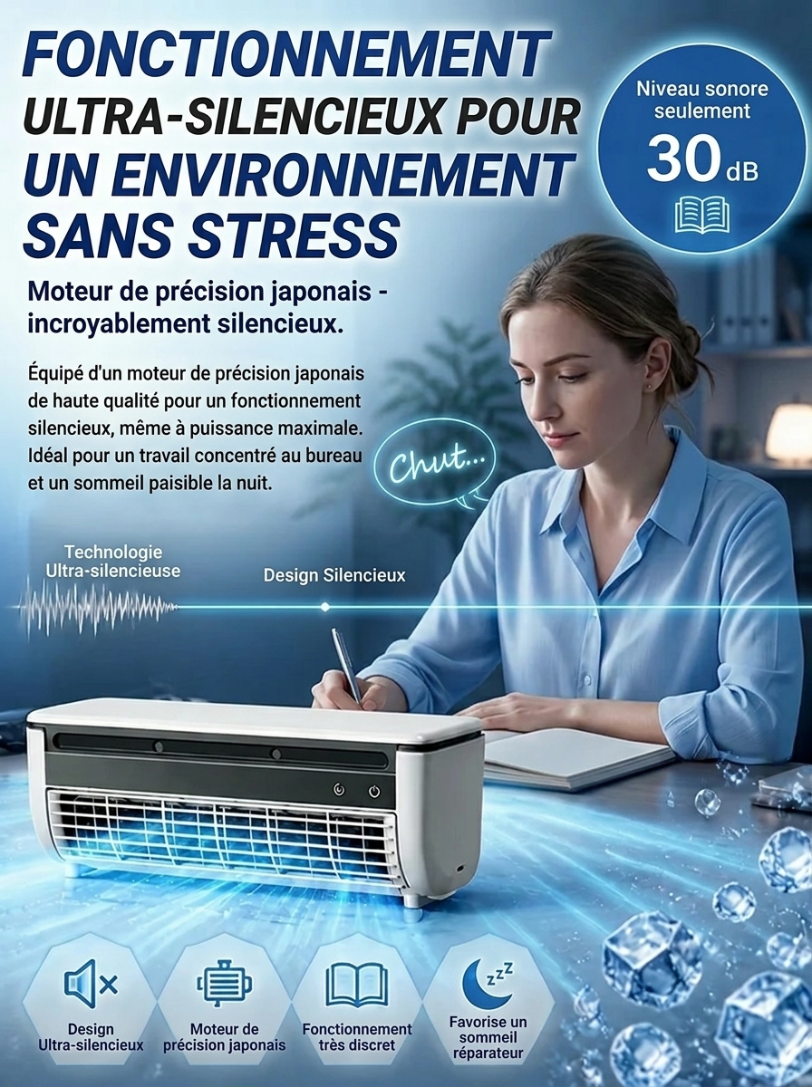 Mini ventilateur de climatisation de bureau 🧊Passez d'une chaleur étouffante à une brise glacée en un instant ! 🧊