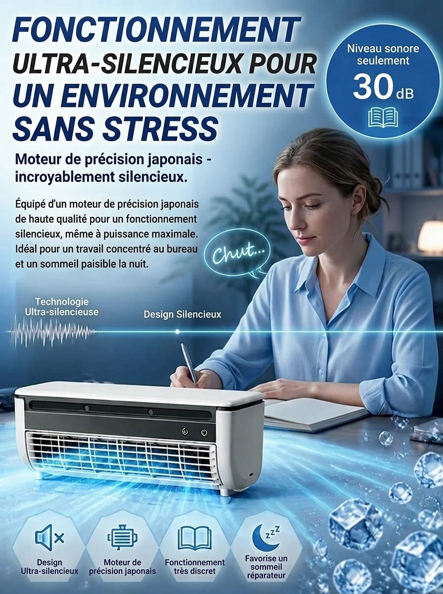 Mini ventilateur de climatisation de bureau 🧊Passez d'une chaleur étouffante à une brise glacée en un instant ! 🧊