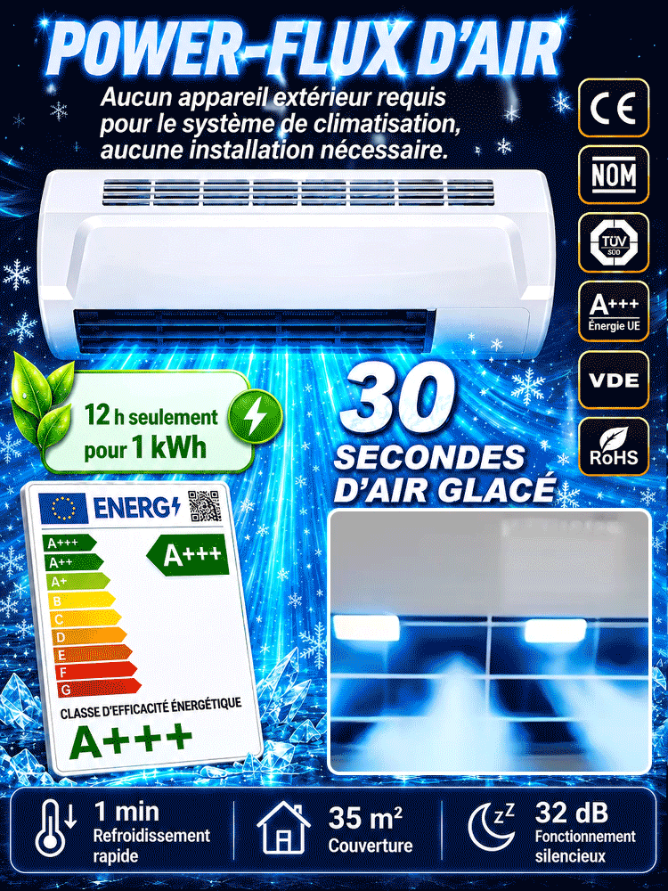 Climatiseur mural domestique 3.0 économe en énergie, chaud et froid🥵 Dites adieu aux factures d'électricité exorbitantes et à la chaleur étouffante ! 