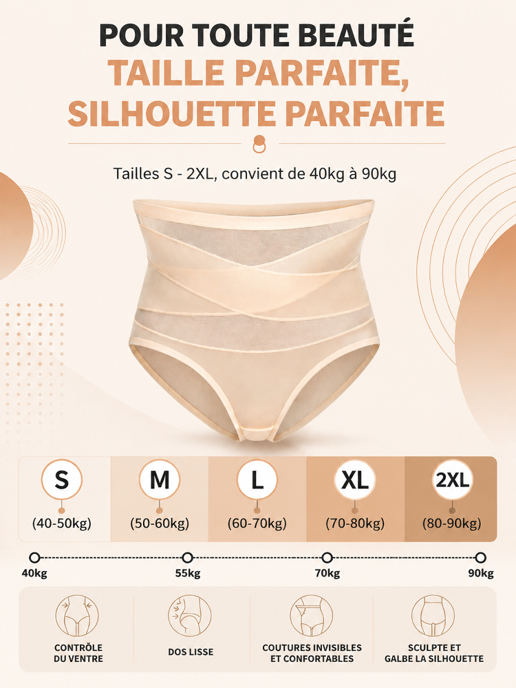 Culotte gainante en dentelle sculptante et amincissante