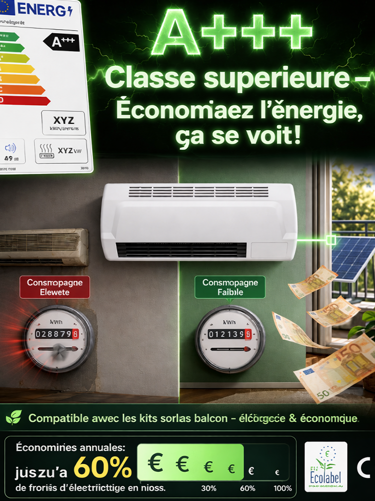 Climatiseur mural domestique 3.0 économe en énergie, chaud et froid🥵 Dites adieu aux factures d'électricité exorbitantes et à la chaleur étouffante ! 