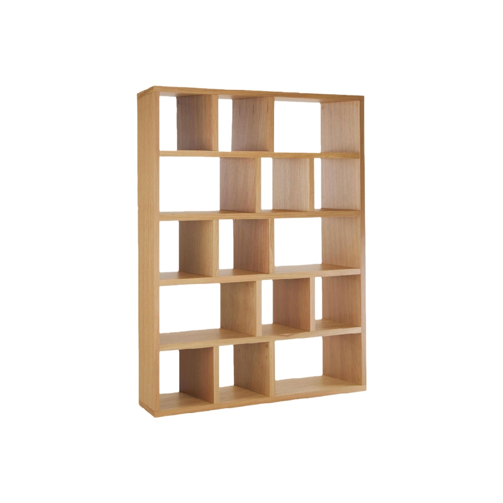 Bibliothèque ouverte en bois naturel, étagère de rangement à compartiments-heavens-door.onLine