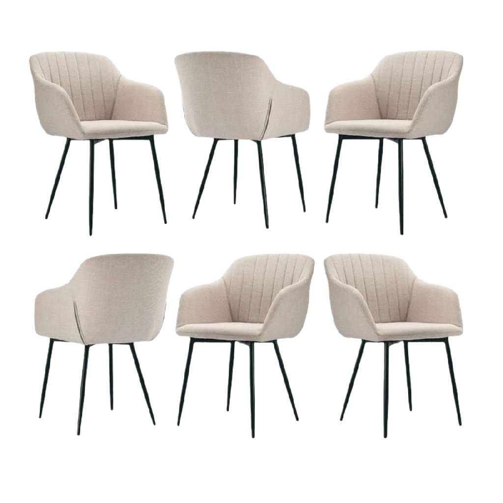 Chaises de salle à manger modernes et confortables en tissu (lot de 6)-heavens-door.onLine