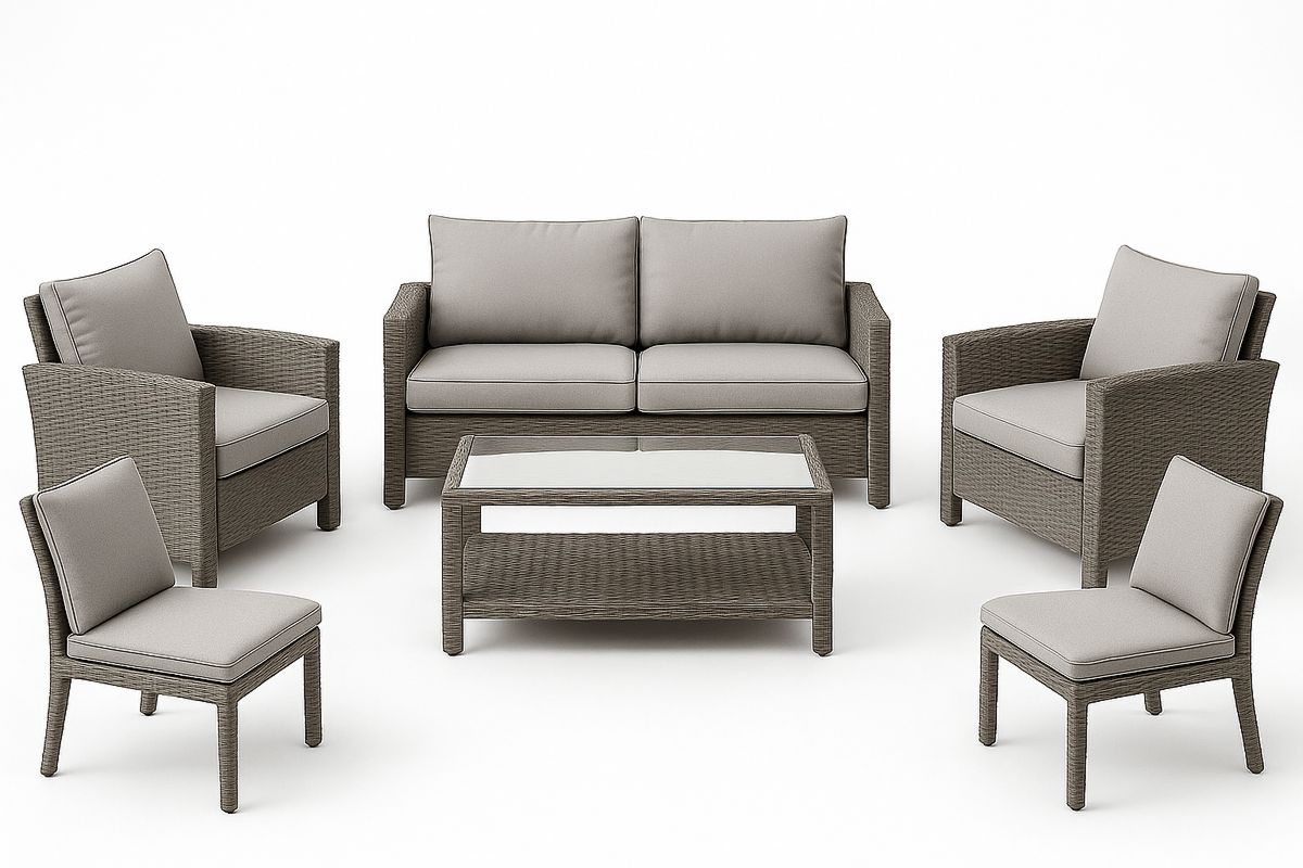 Outdoor Wicker Sofa Set with Cushions for Garden