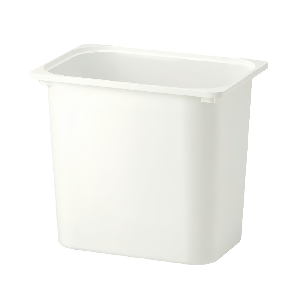 Caja de almacenamiento de plástico sin tapa, formato rectangular, color blanco-jessehenry.shop