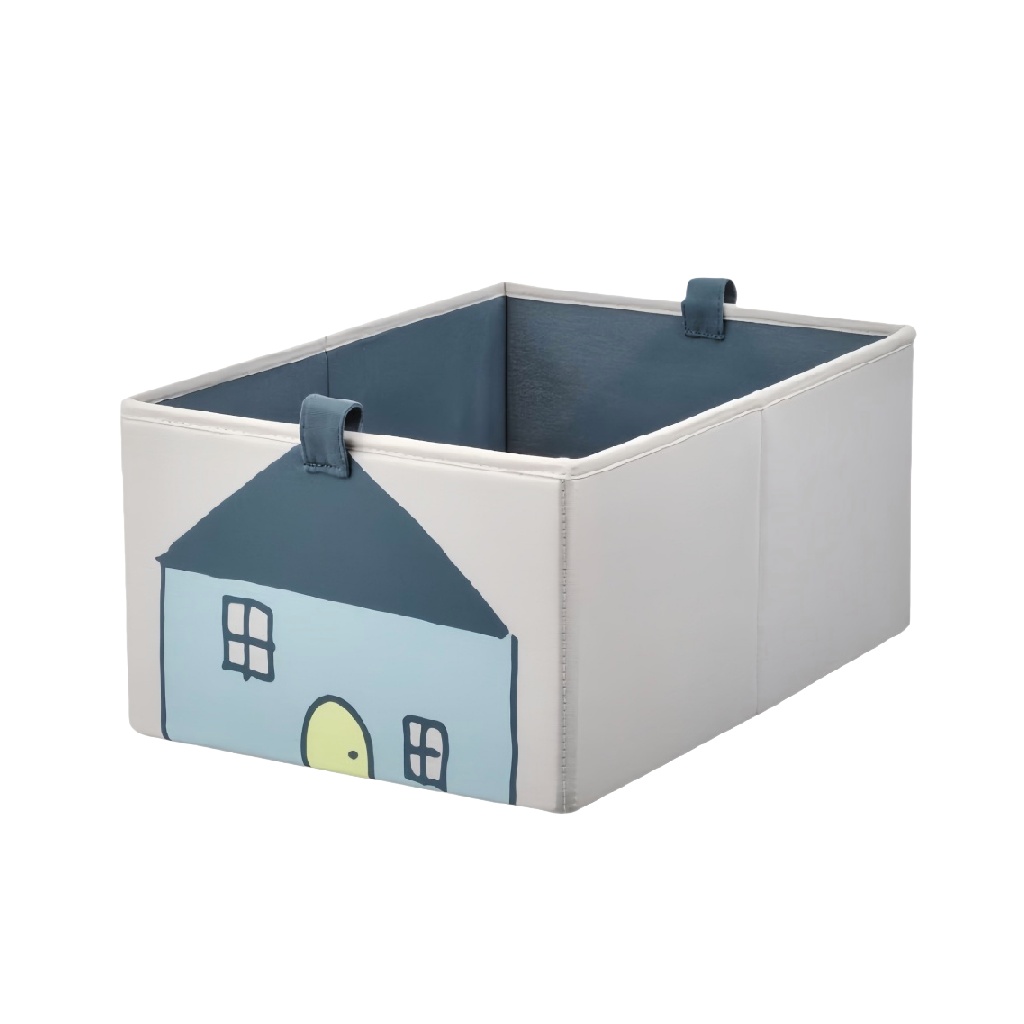 Caja organizadora infantil de tela con diseño de casa, plegable, con asas-jessehenry.shop