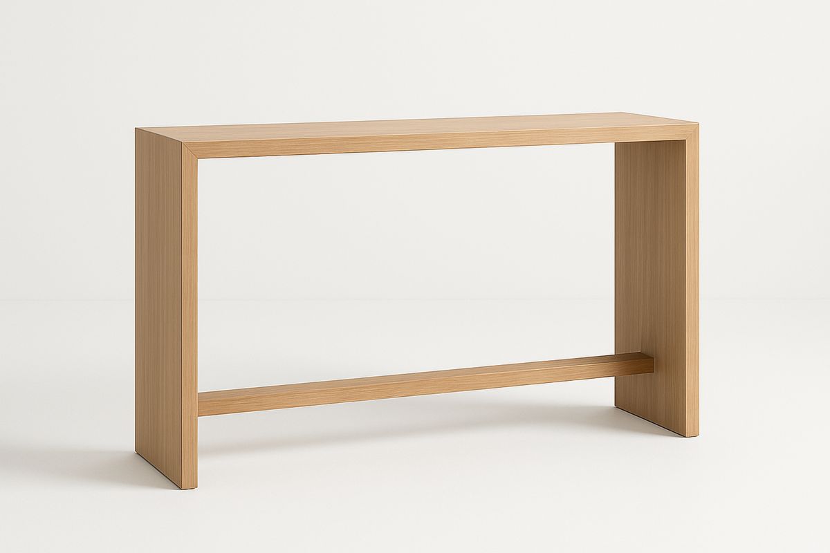 Wood Console Table Rectangular Natural Oak 120cm x 35cm x 75cm-Juterootsy