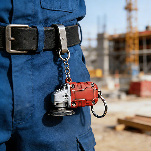 🛠️2-in-1-Inspired Mini Grinder Keychain: On-the-Go Smoothing Tool + Tool Enthusiast Collectible