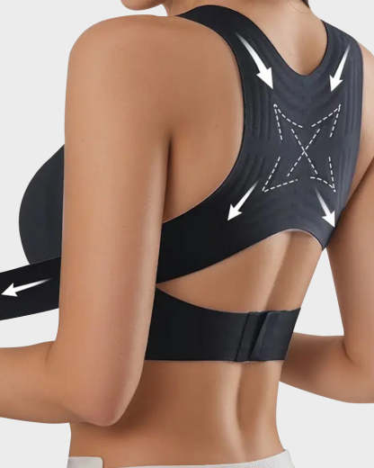 Wireless Front-Closure Posture Bra with Cross-Back Support