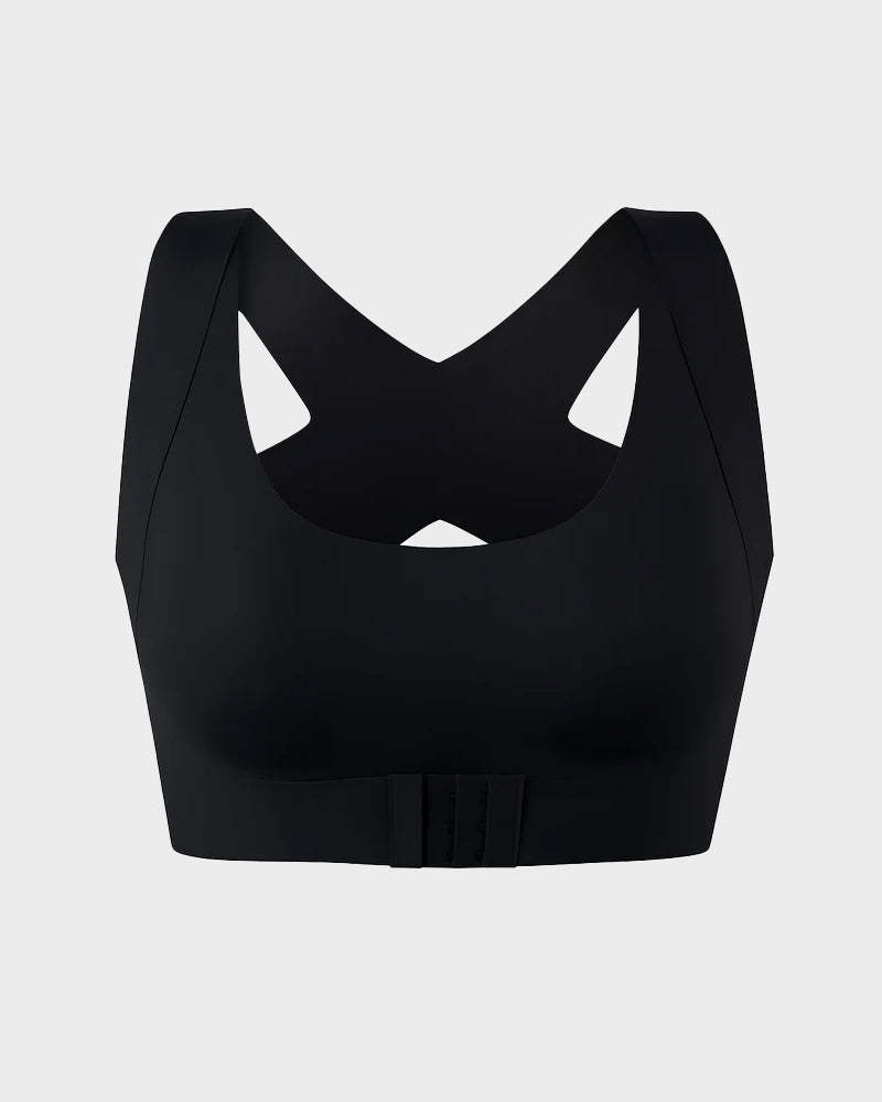 Wireless Front-Closure Posture Bra with Cross-Back Support