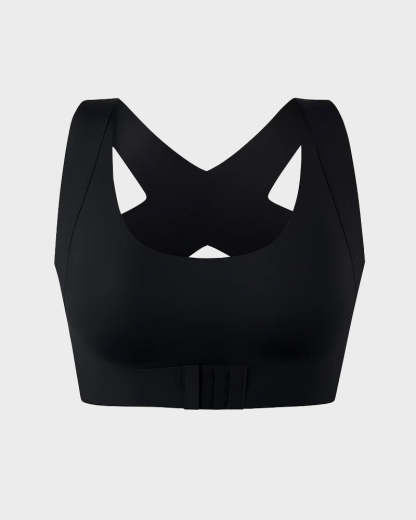 Wireless Front-Closure Posture Bra with Cross-Back Support