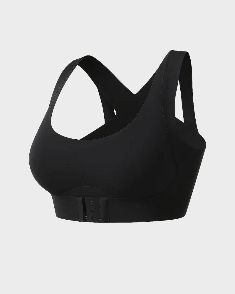 Wireless Front-Closure Posture Bra with Cross-Back Support