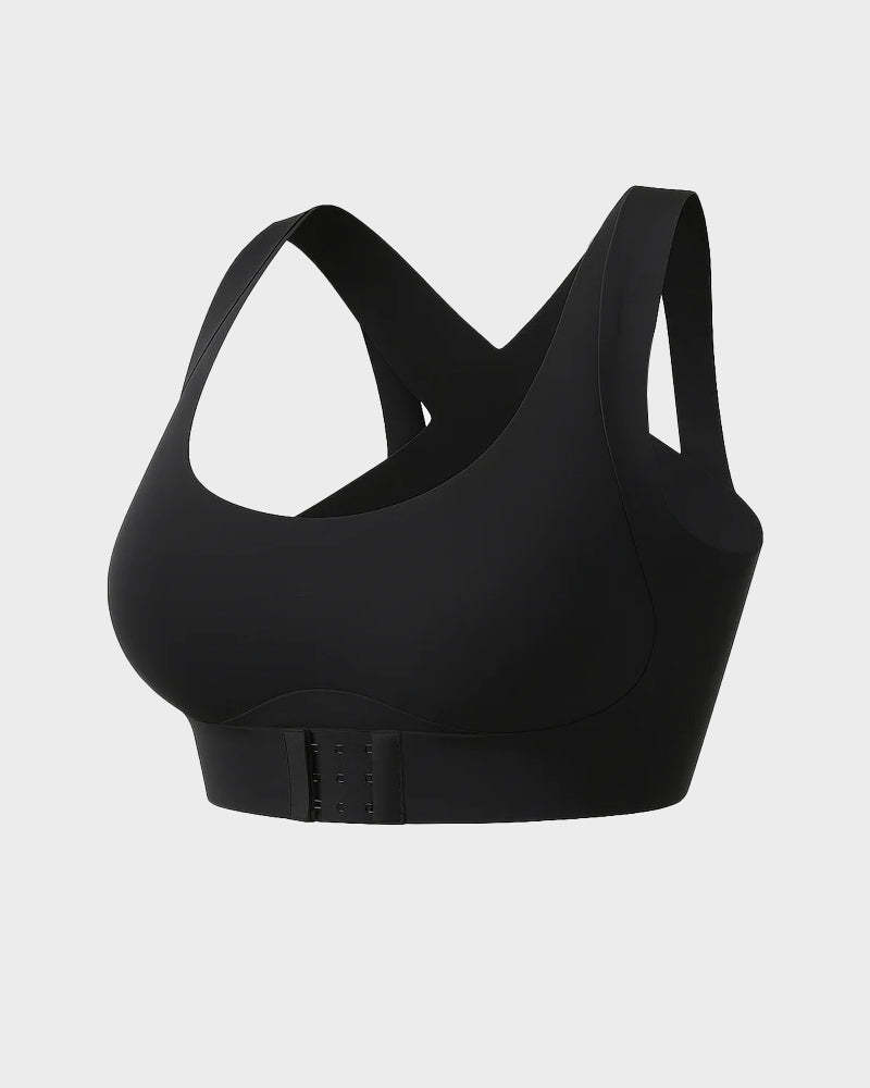 Wireless Front-Closure Posture Bra with Cross-Back Support