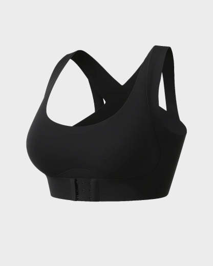 Wireless Front-Closure Posture Bra with Cross-Back Support