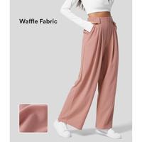 Halara Flex High-Waisted Waffle Wide-Leg Work Pants with Pockets