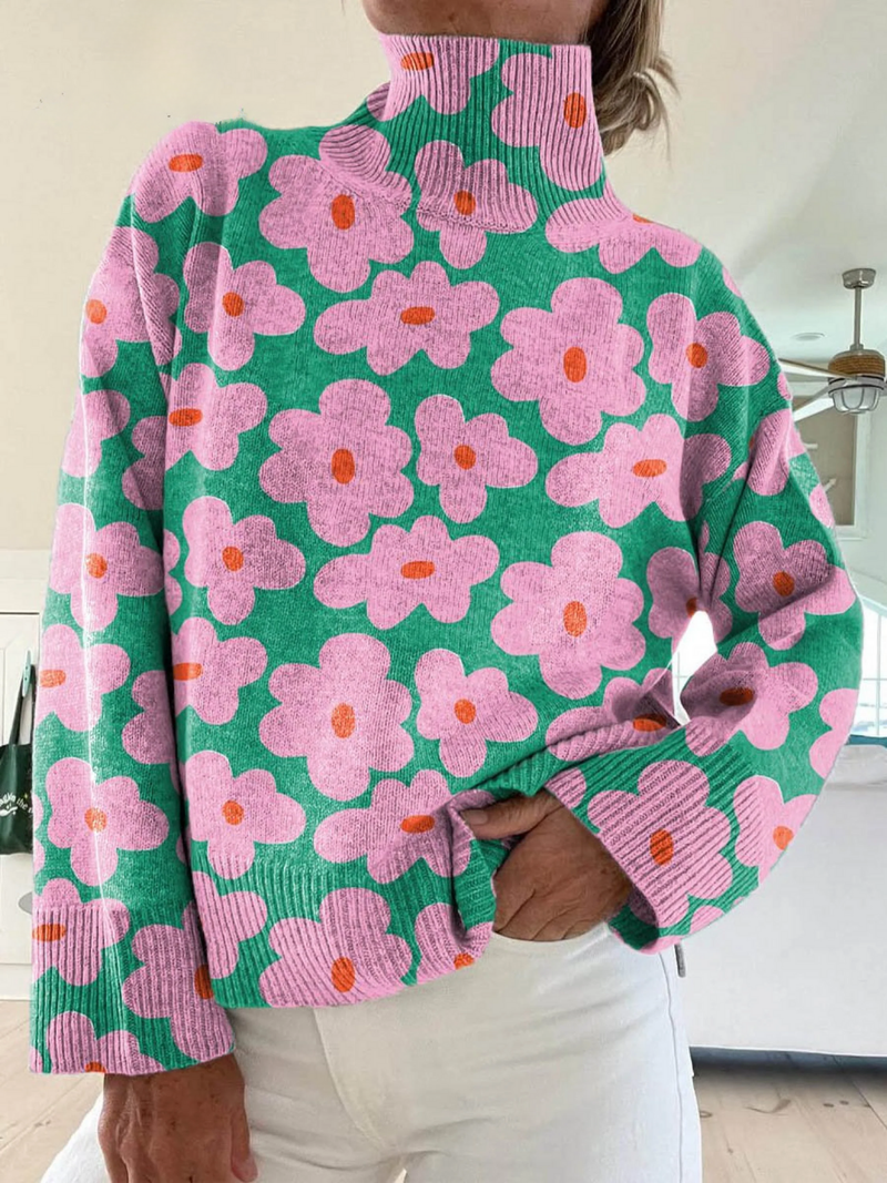 Yenella - Πουλόβερ με λουλούδια και ζιβάγκο