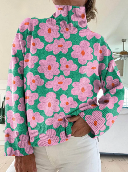 Yenella - Πουλόβερ με λουλούδια και ζιβάγκο