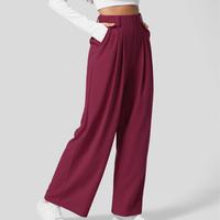 Halara Flex High-Waisted Waffle Wide-Leg Work Pants with Pockets