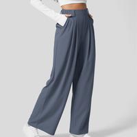 Halara Flex High-Waisted Waffle Wide-Leg Work Pants with Pockets