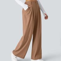 Halara Flex High-Waisted Waffle Wide-Leg Work Pants with Pockets