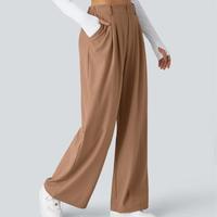 Halara Flex High-Waisted Waffle Wide-Leg Work Pants with Pockets