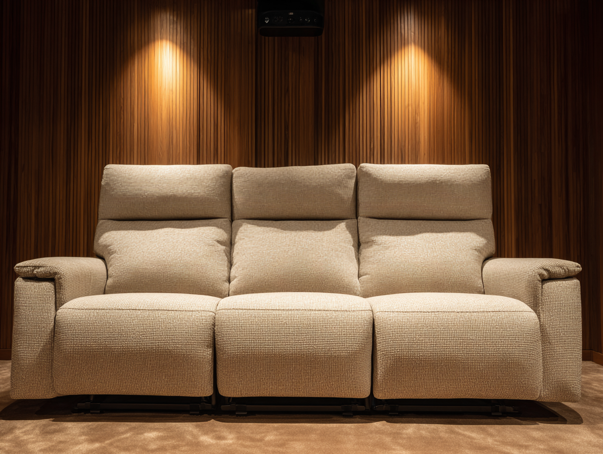 3-Sitzer Relaxsofa Stoff 210x96x104cm - beige - für Wohnzimmer