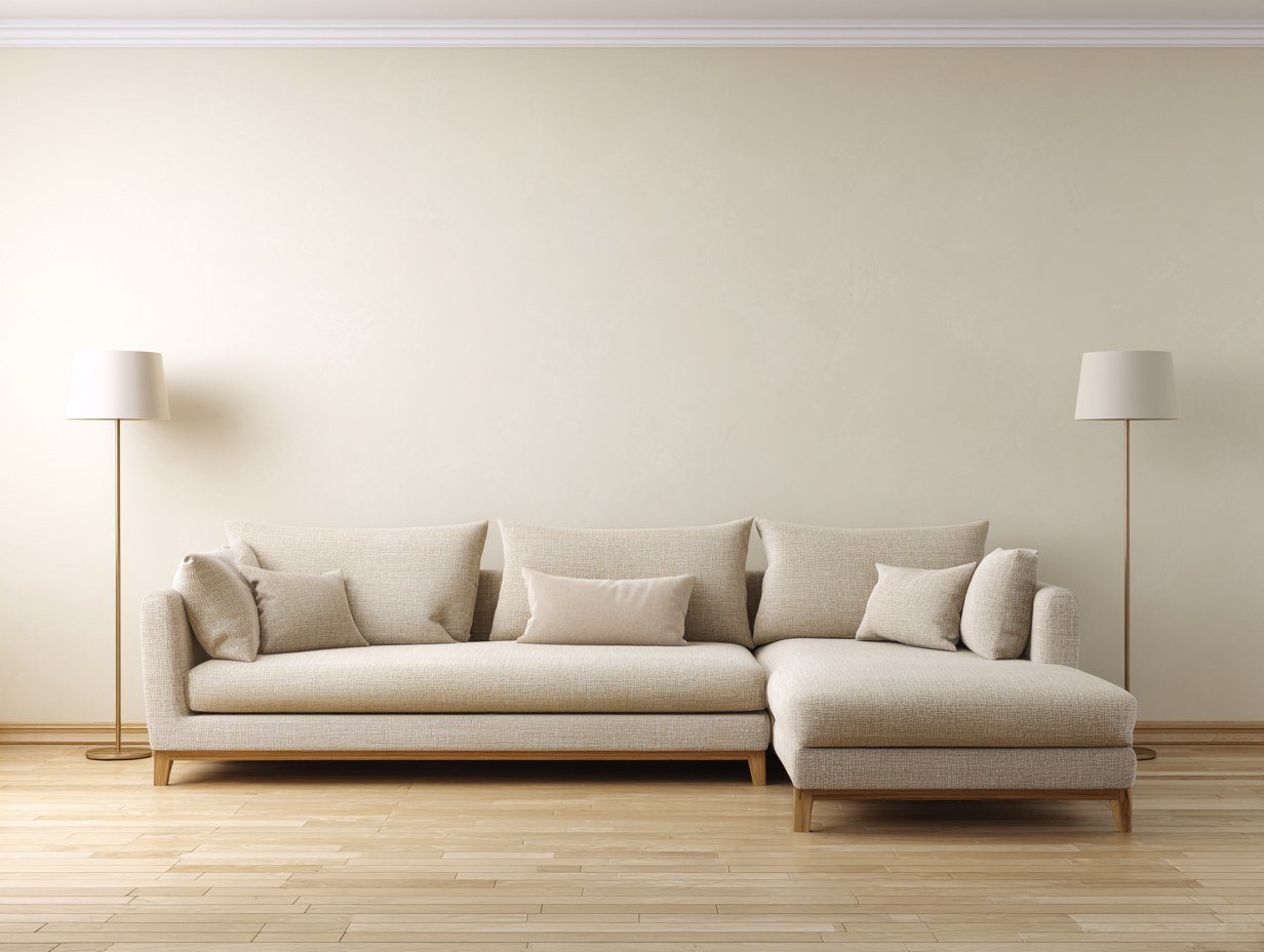 Ecksofa Stoff 260x160x85 cm - beige - Wohnzimmer - modernes Design