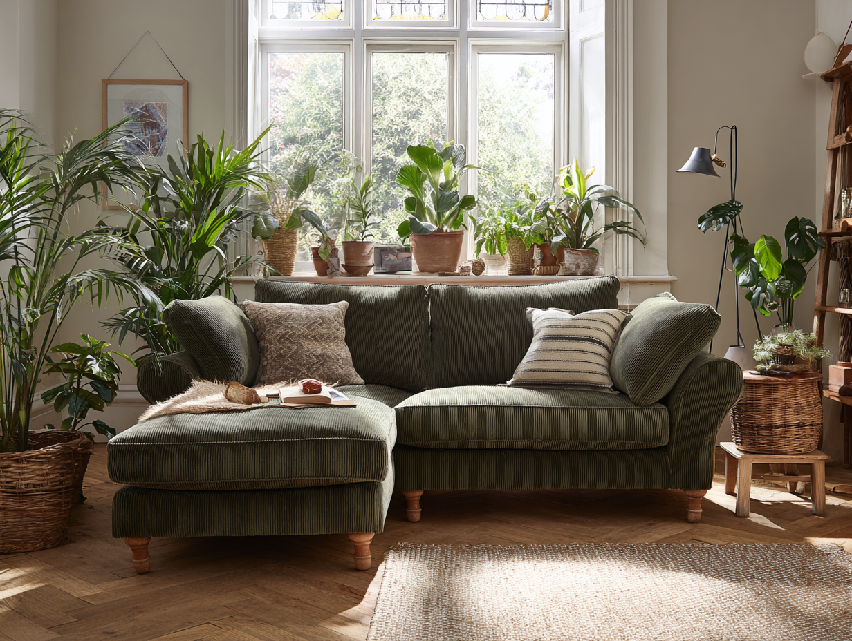 Ecksofa Stoff 250x160x88 cm - grün - Wohnzimmer - modernes Design