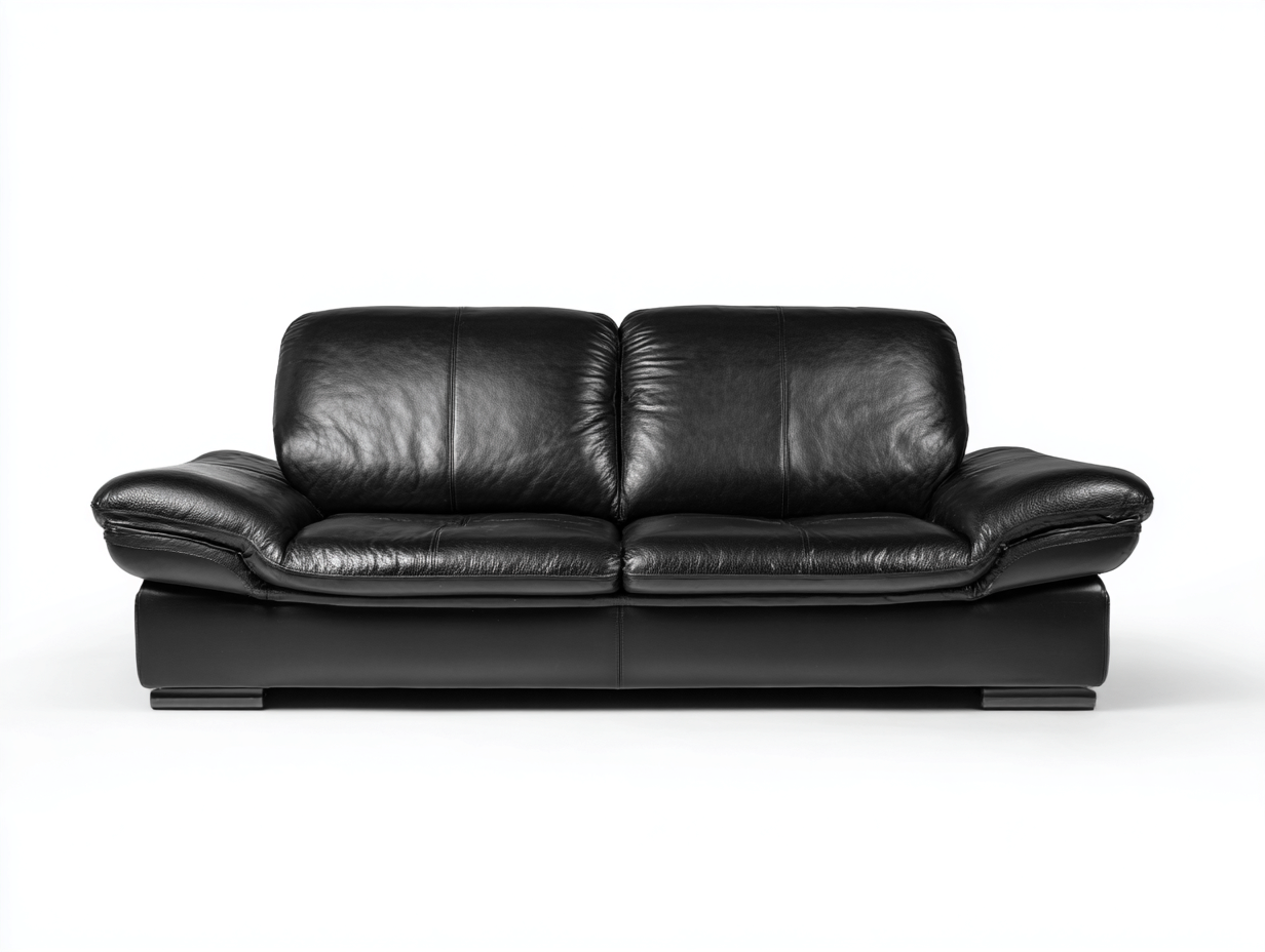2-Sitzer Sofa aus Leder 172x95x88cm - Schwarz - für Wohnzimmer - komfortables Design