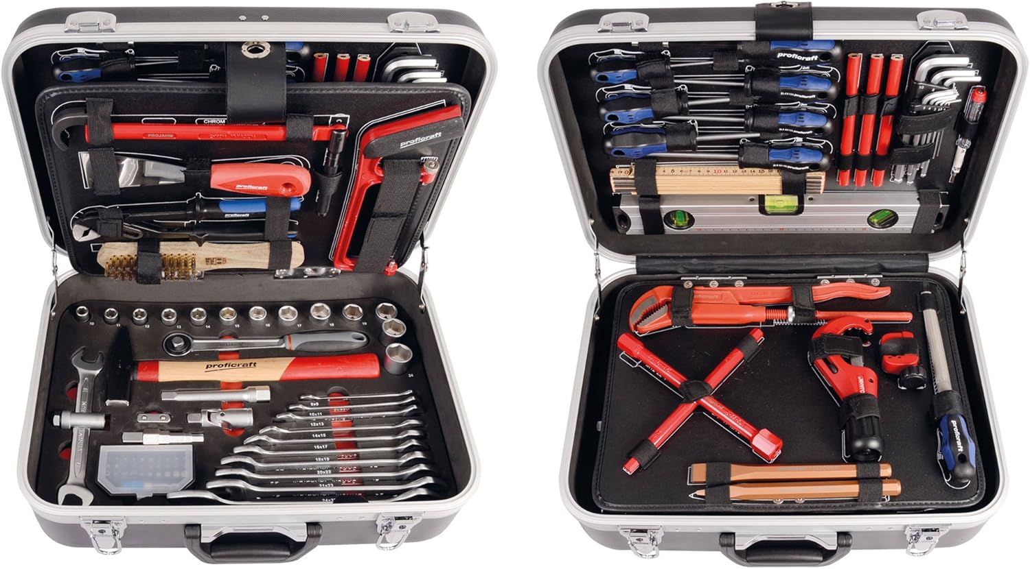 PROJAHN 8685 proficraft Werkzeugkoffer SANITÄR metrisch 6 - kant 12,5 1 2 Zoll, 95 - tlg-Hubare