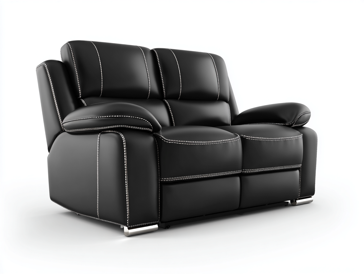2-Sitzer Sofa echtes Leder 168x90x98 cm - schwarz - Wohnzimmer - klassisches Design