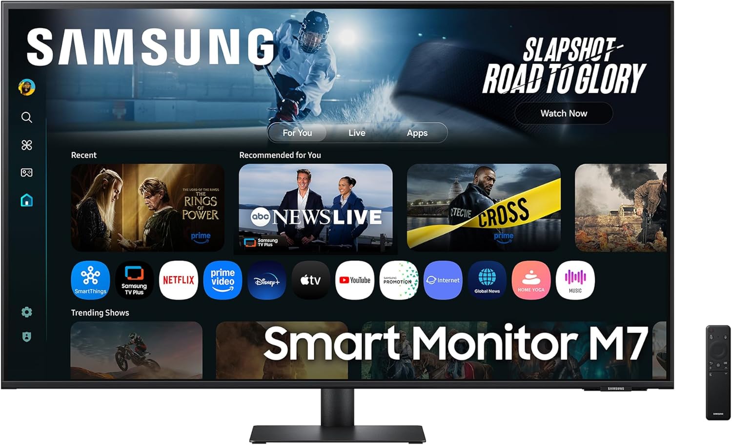 Samsung M70F 43 Zoll 4K Smart AI Monitor, VA - Panel, 3840 x 2160, 60Hz, 4ms G G , Speaker, Gaming Hub, 4K Upscaling, Sprachsteuerung, Smart TV - Apps und AI Features, HDR10, LS43FM700UUXEN-Hubare