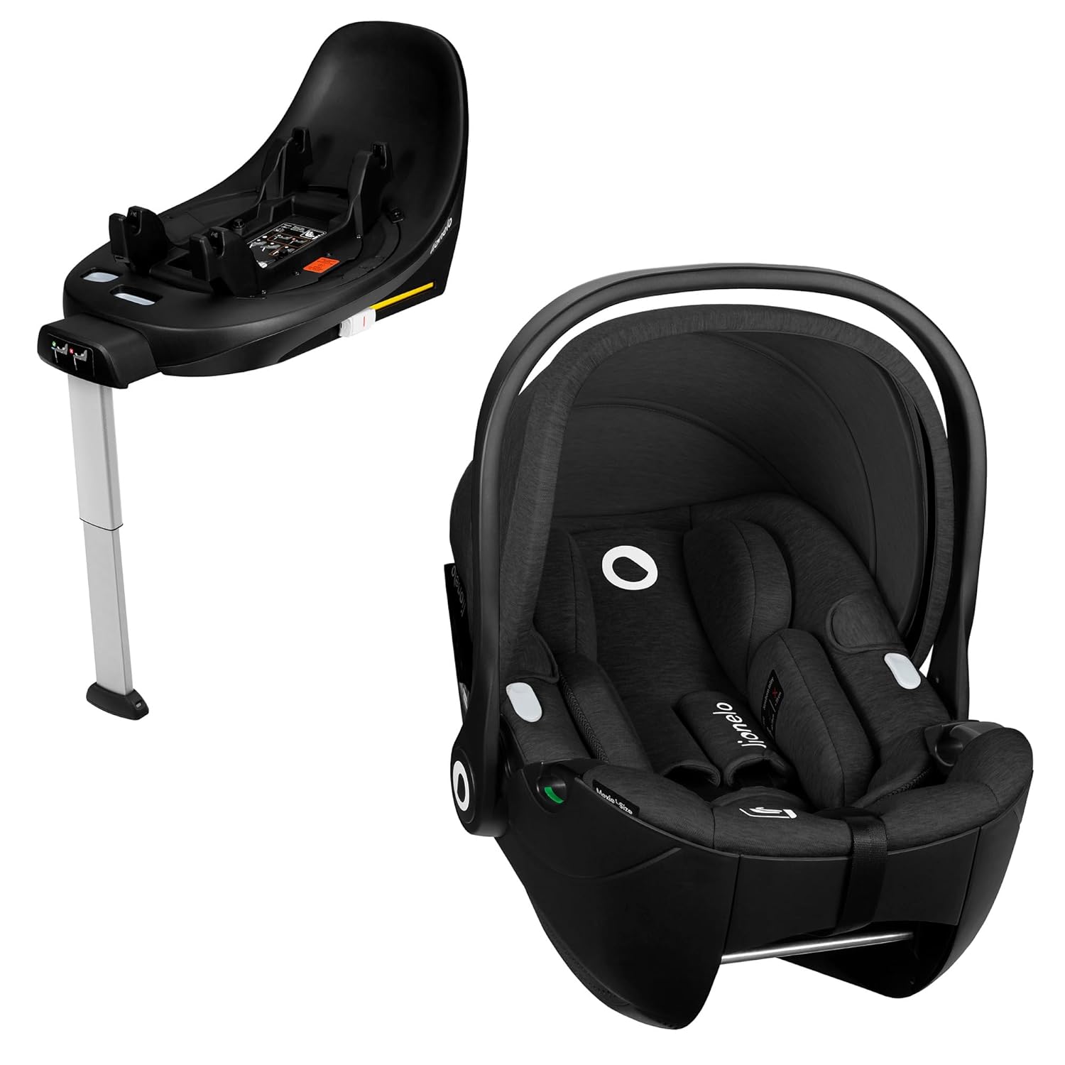 Lionelo MOXIE i - Size SET Kindersitz mit Basis 40 - 87 cm Babyschale ISOFIX - Befestigung und Stützfuß, Seitenschutz, Kopfstützenverstellung, Dri - Seat - Einlage-Hubare
