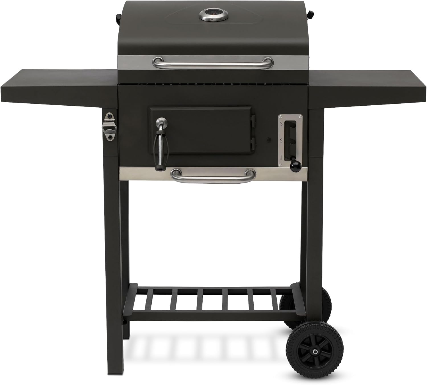tepro Toronto Compakt, Grillwagen Holzkohle - Grill mit Rädern, 3 - fach höhenverstellbar mit Hebel, Maße ca. 108,5 x 52,0 x 95,5 cm, Anthrazit Edelstahl-Hubare