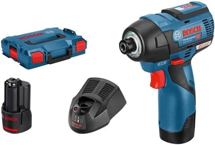 Bosch Professional 12V System Akku Drehschlagschrauber GDR 12V - 110 inkl. 2x Akku GBA 12V 3.0Ah, Schnellladegerät GAL 12V - 40l, Einlage Zubehör, Einlage, L - BOXX-Hubare