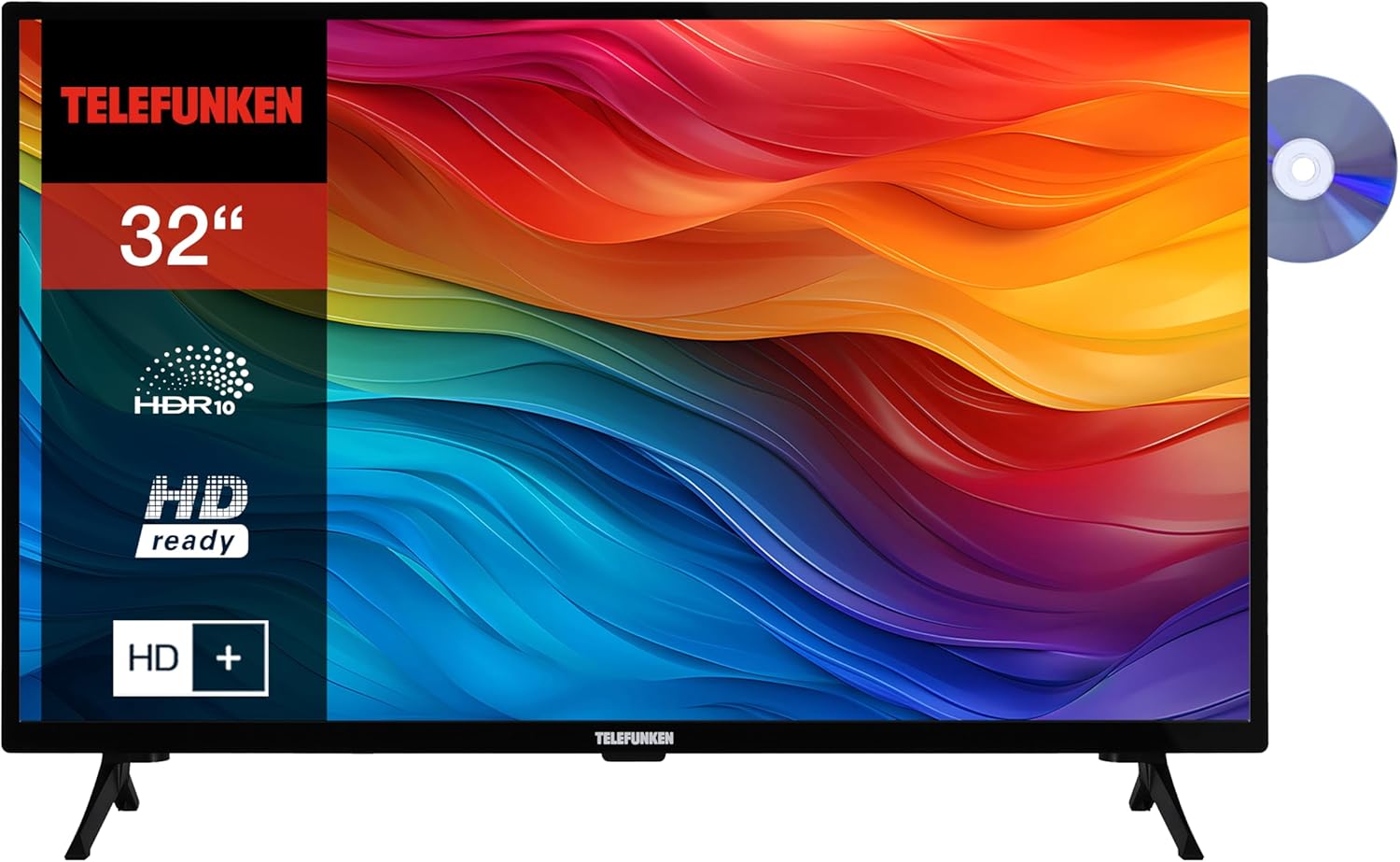 TELEFUNKEN XH32SO550SD Smart TV 32 Zoll Fernseher HD - Ready, HDR, Triple - Tuner, DVD - Player inkl. 6 Monate HD-Hubare