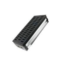 Long vacuum foam gripper with aluminum body and perforated black foam