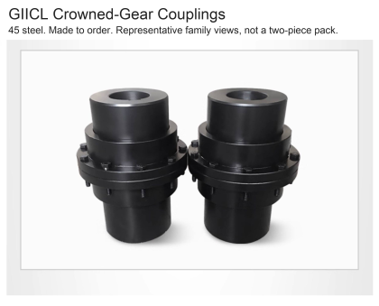 GIICL 45-Steel Crowned-Gear Couplings, Custom Bores