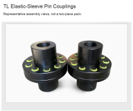 TL 45-Steel Elastic-Sleeve Pin Couplings, Custom Bores