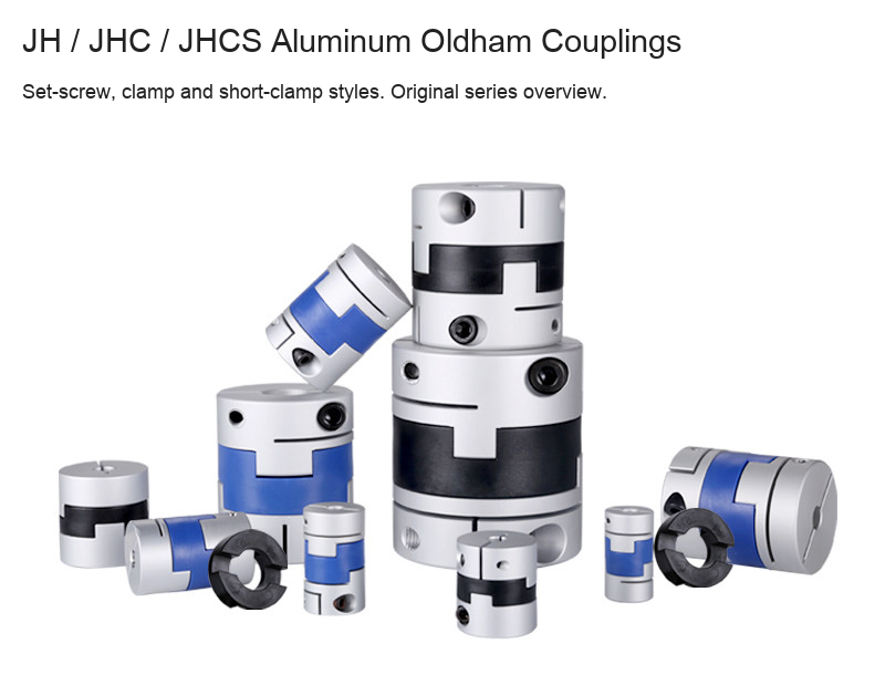 Original aluminum Oldham coupling blue and black slider series overview