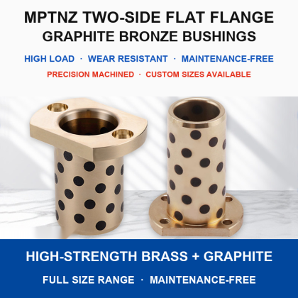 BOLTTE MPTNZ Two-Side Flat Flange Graphite Bronze Self-Lubricating Bushings - 6-50 mm Bore