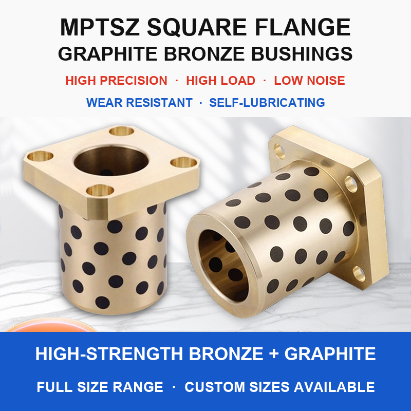 MPTSZ square flange graphite bronze self-lubricating bushings