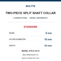 BOLTTE Carbon Steel Two-Piece Split Shaft Collars - 3-200 mm Bore-BOLTTE