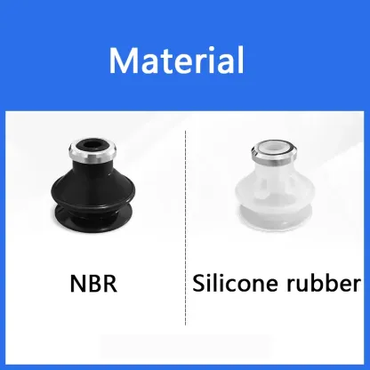 10PCS Pneumatic Vacuum Suction Cup with Holder Ring SMC Type ZP-B Two Layers Organ Nozzle Sucker NBR/ Silicone Manipulator Parts-BOLTTE