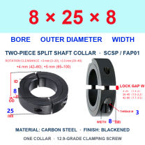 BOLTTE Carbon Steel Two-Piece Split Shaft Collars - 3-200 mm Bore-BOLTTE